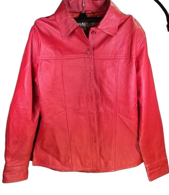 A.M.I Leather Jacket Size S Red