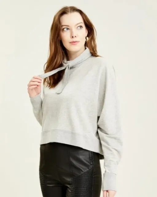 FP Movement Lara Pullover Sweatshirt Size S Gray Mock Neck Dolman Sleeve