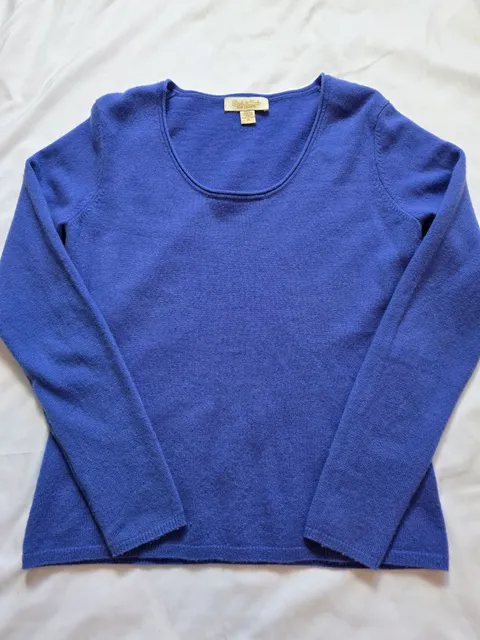 Peck & Peck Pure Cashmere Scoop Neck Sweater Size M Blue