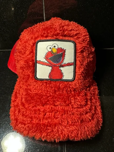 Overlord Sesame Street Elmo Fuzzy Trucker Hat Snapback Red