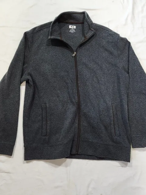 Joseph Abboud Full Zip Jacket Size XL Gray Cotton Blend