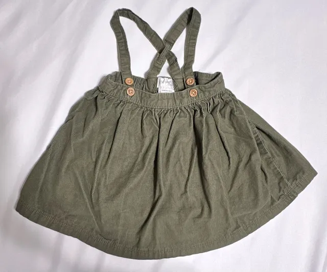 Little Planet by Carter's Corduroy Suspender Skirt Size 18m Green