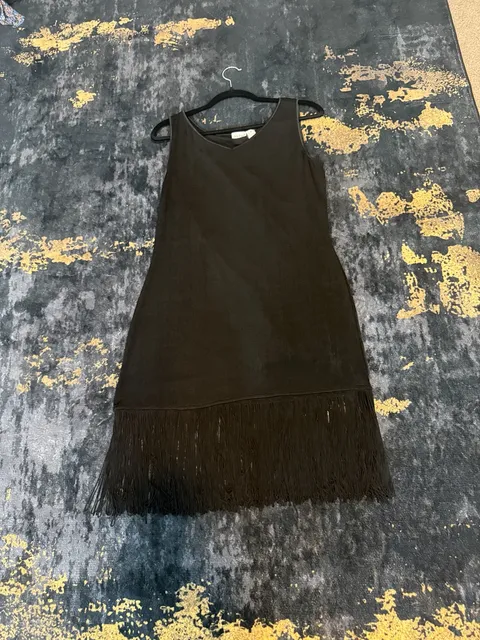 Together Black Fringe Dress Size M Sleeveless
