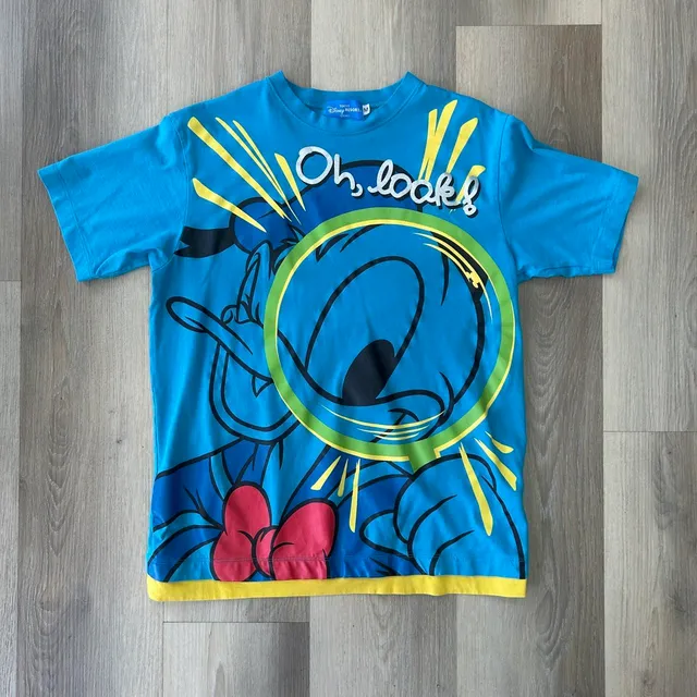 Tokyo Disney Resort Donald Duck Oh Look T-Shirt Size M Blue