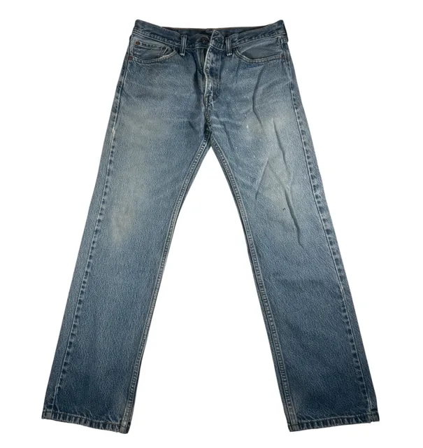 Levi's 501 Original Fit Jeans Blue Cotton Denim Distressed