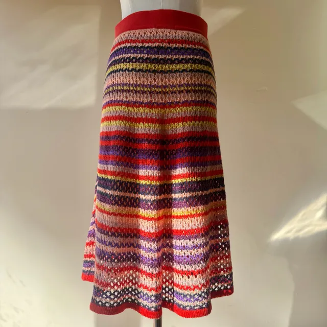 Multicolored Knit Mini Skirt