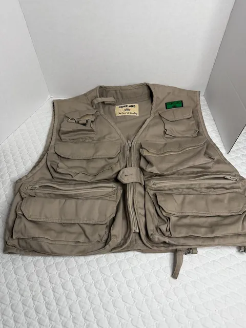 Cortland Fishing Vest Tan Multi-Pocket Utility