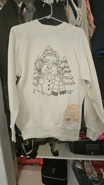 Vintage Oneita Power-Sweats Snowman Craft Paint Sweatshirt Size L (42-44)