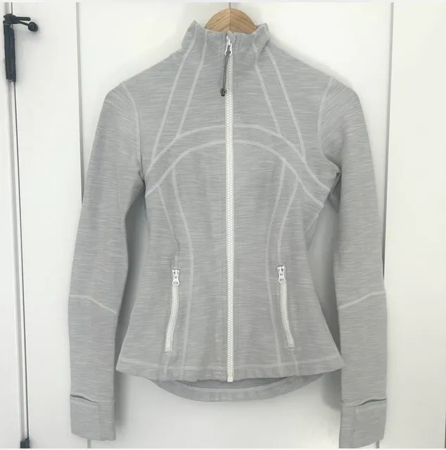Lululemon Define Jacket Size 4 Grey Space Dye Full Zip
