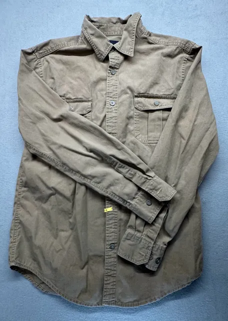 St. John’s Bay Long Sleeve Button Down Shirt Size L Cotton Utility