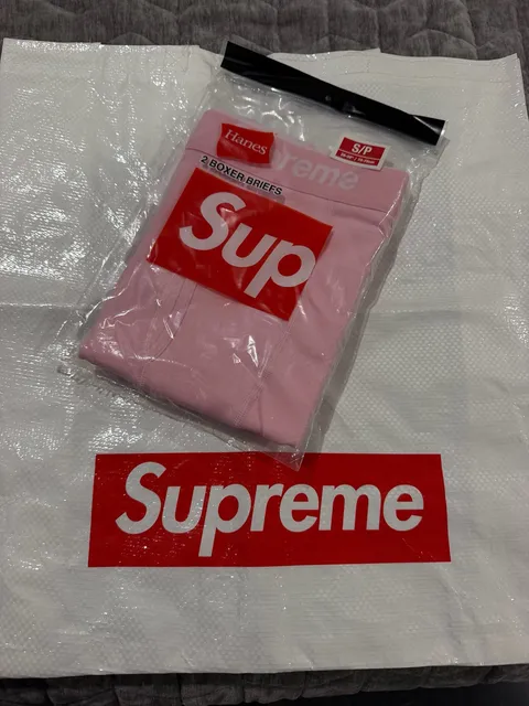 Supreme Hanes Boxer Briefs 2-Pack Size S Pink