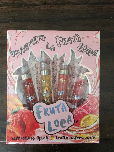 Brand New Italia Deluxe Fruta Loca Refreshing Lip Oil Set 4 Pack
