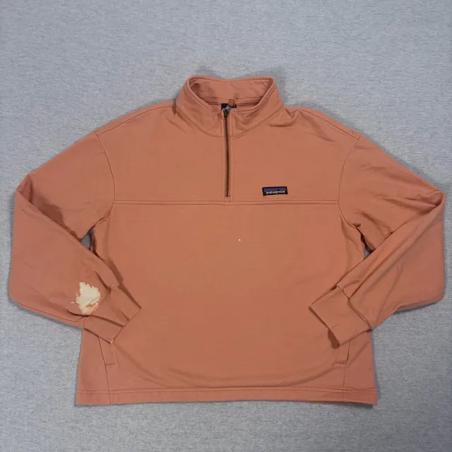 Patagonia Half Zip Sweatshirt Size M Peach Organic Cotton Pullover