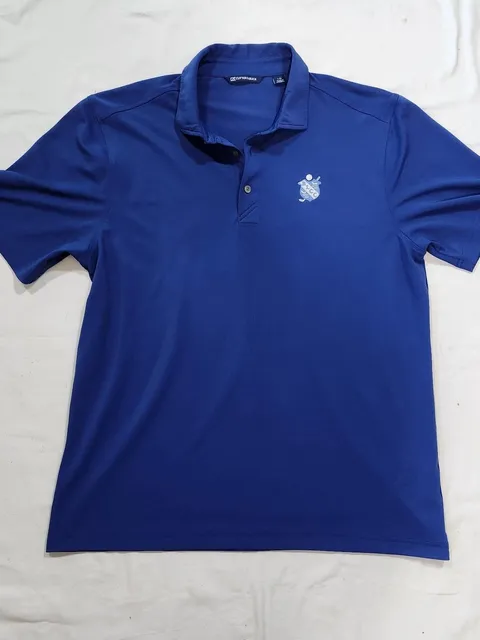Cutter & Buck Polo Shirt L Blue Golf Shirt
