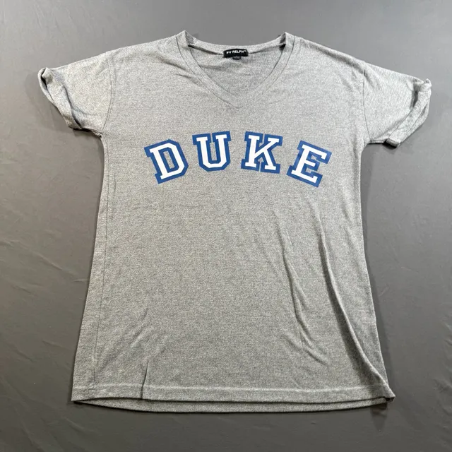 FV Relay Duke University Blue Devils Women's Large Gray V Neck Graphic T-Shirt