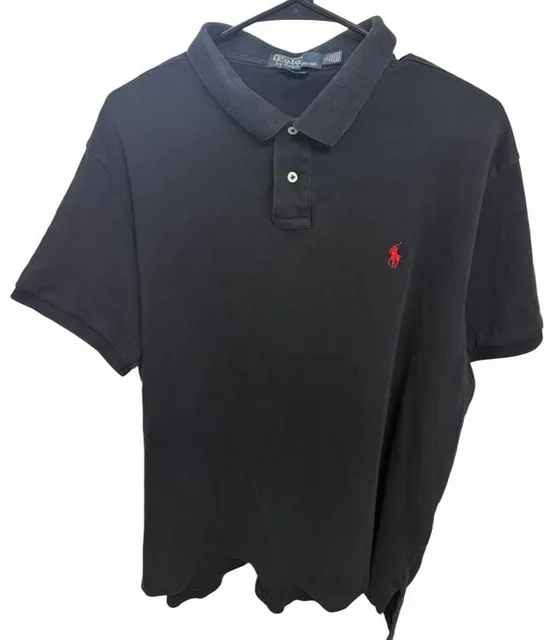 Polo By Ralph Lauren Custom Fit Polo Shirt Size XL Black