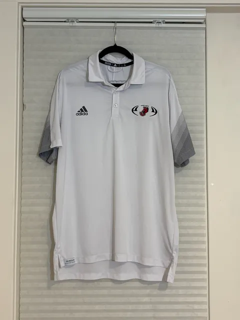 Adidas Cardinal Polo Size XL White Golf Shirt