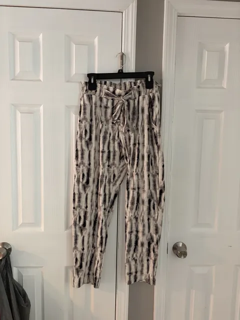 Ladies Joe B Tie Dye Pants Size M Black And White Casual