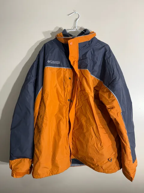 Columbia Sportswear Interchange Jacket Size 2XT Orange Grey