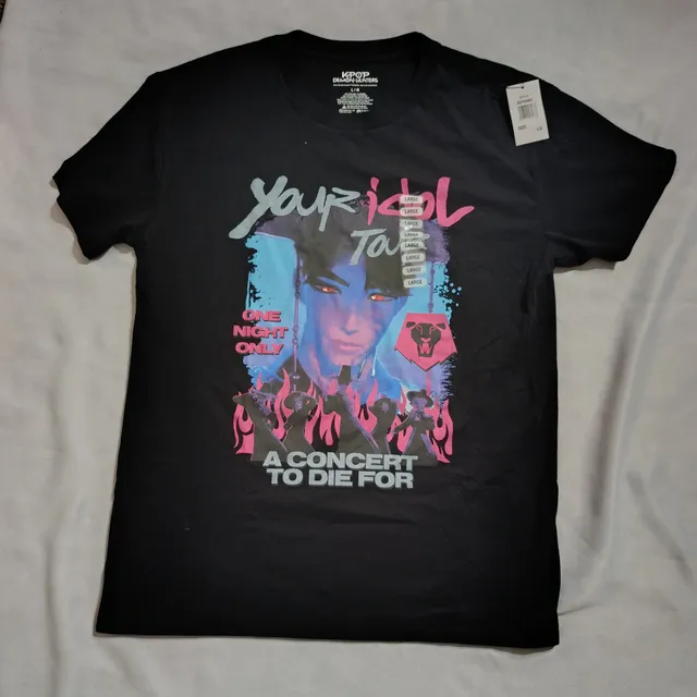 KPop Demon Hunters T-Shirt Size L Black Graphic