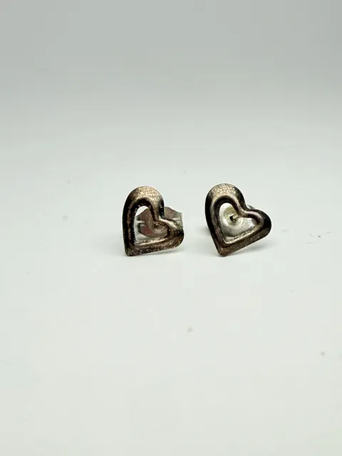 Open Heart Stud Earrings Sterling Silver