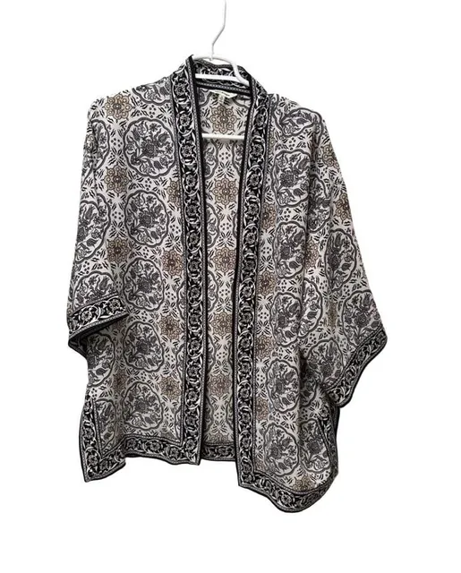 Max Studio Open Front Kimono Size S Floral Print