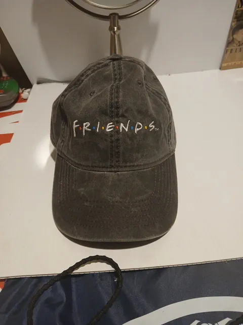 Friends TV Show Embroidered Logo Washed Black Baseball Cap Hat