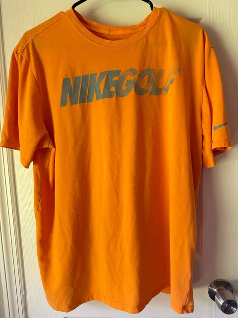 Nike Golf Dri-Fit T-Shirt XL Orange Modern Fit Graphic Tee