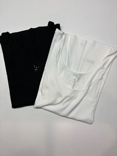 A New Day Tank Top Size 1X Black And White Lot Of 2