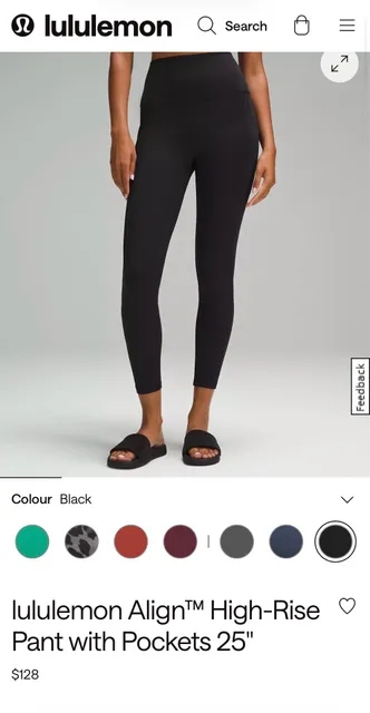 lululemon Align High-Rise Pant with Pockets 25 Black