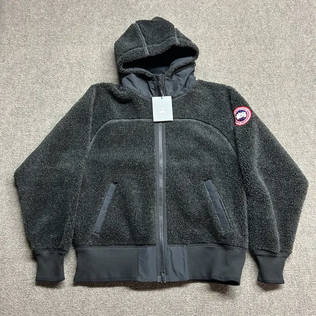 Canada Goose Simcoe Fleece Jacket Hooded Grey Black Size M 