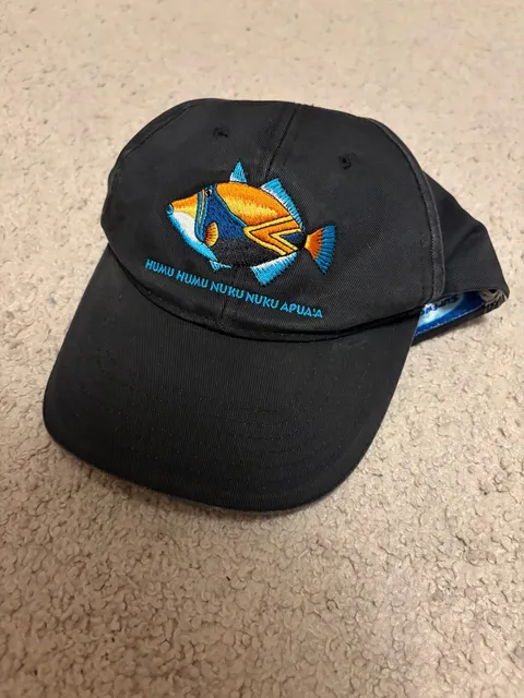 Surfware Humuhumunukunukuapua'a Fish Snapback Hat Black Hawaii