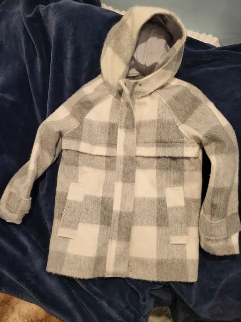 Women's Nine West Plaid Duffle Jacket,