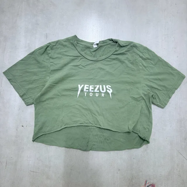 Kanye West Yeezus Tour T-Shirt Olive Green Crop