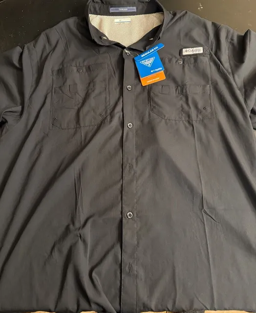 Columbia PFG Tamiami II Short Sleeve Shirt Size XXL Black