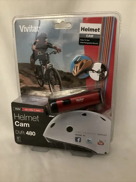 Vivitar DVR 480 Helmet Camcorder - Red - NEW/SEALED