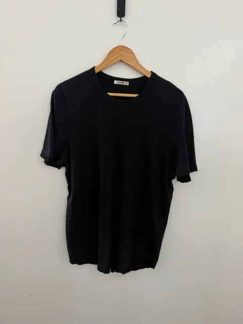 Buck Mason Crew Neck T-Shirt Size L Black Cotton