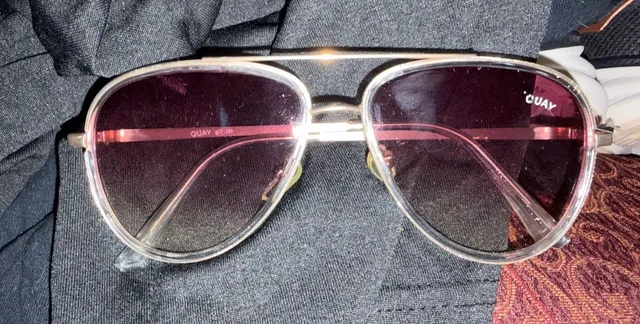 Quay All In Aviator Sunglasses Gold Pink Fade