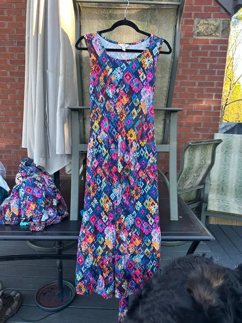 Terra & Sky Maxi Dress Size 1X (16W-18W) Multicolor Print