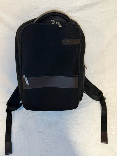 Samsonite Black Laptop Backpack with Brown Trim