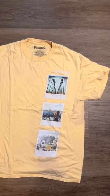 Polaroid T-Shirt Size S/M Yellow Graphic Tee