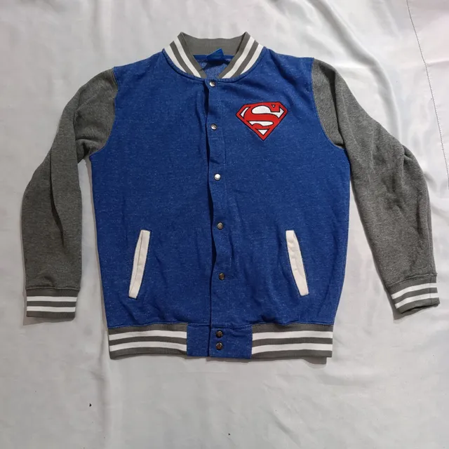 Superman Varsity Jacket Size S Blue Gray Sweatshirt