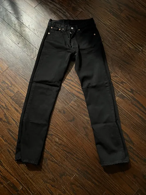 Levi's 501 Original Fit Jeans Size 29x30 Black Denim USA Made