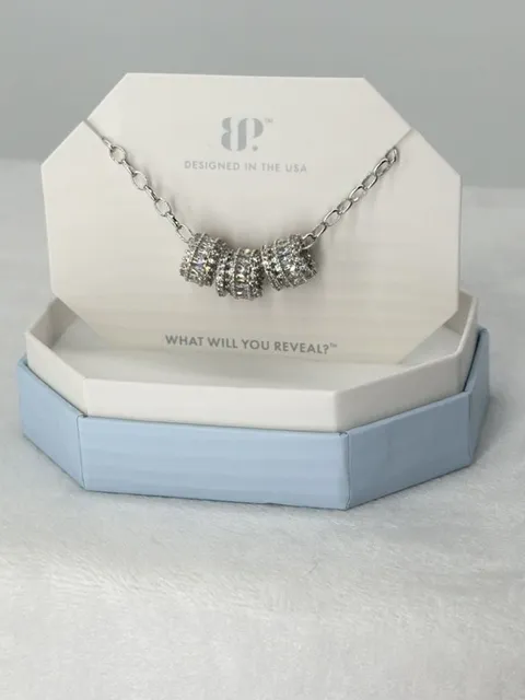 BP Rare Her Beautiful Soul Bringback Necklace CZ Rhodium 5 Barrel Pendants