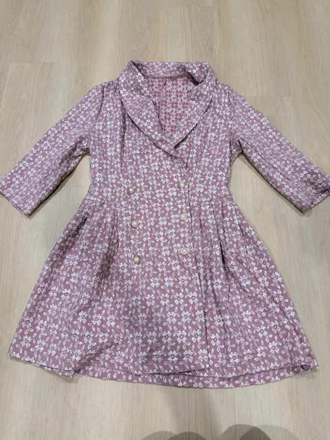 SHEIN Floral Blazer Dress Size L 40/42 8/10 Pink Double Breasted