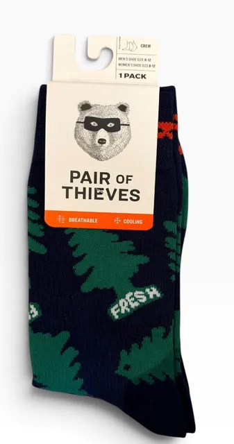 Pair Of Thieves Fresh Crew Socks Size 6-12 Navy Green