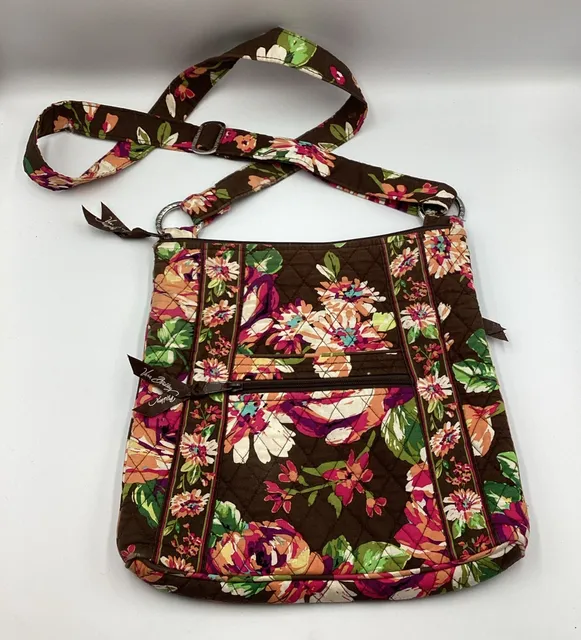 Vera Bradley English Rose Floral Mini Hipster Adjustable Strap Crossbody Bag