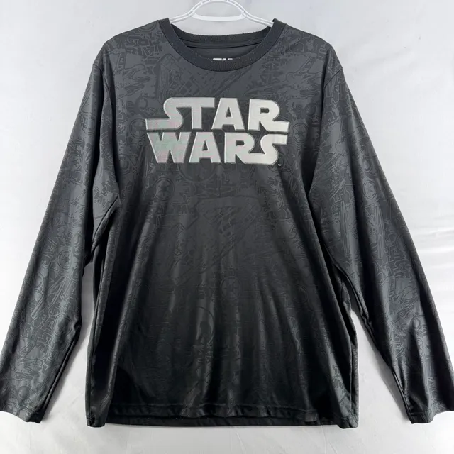 1665 Star Wars All Over Print Long Sleeve Graphic T-Shirt Size Large