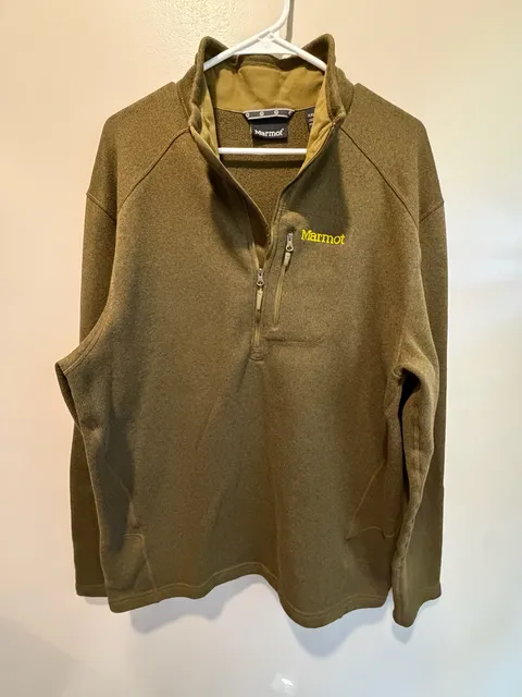 Marmot Fleece 1/4 Zip Pullover Size XXL Green Polyester