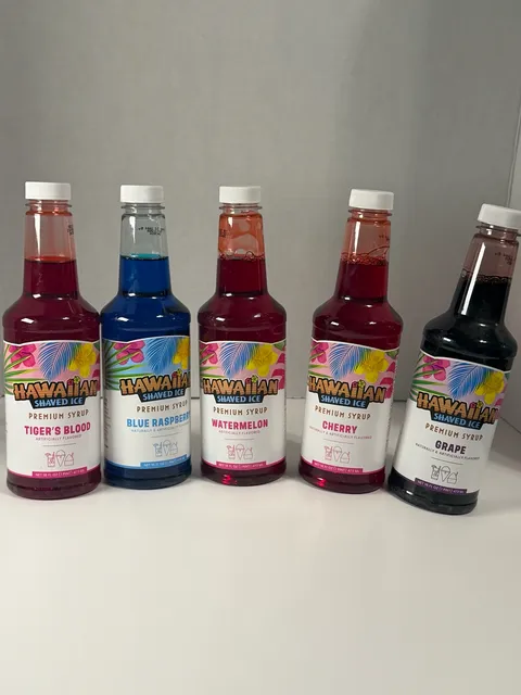 Hawaiian Shaved Ice Premium Syrup Flavor Pack 5 Bottles